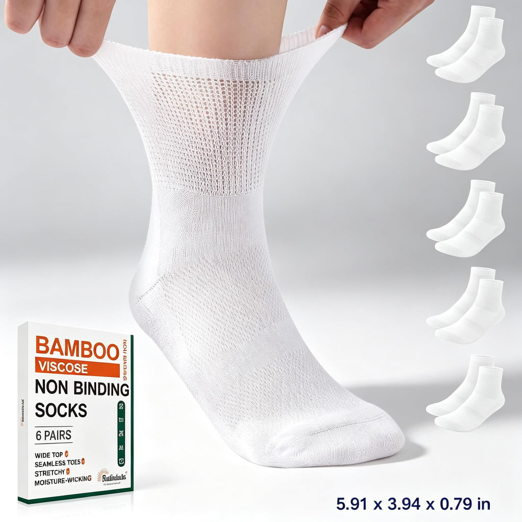 Bamboo Viscose Diabetic Socks 6 Pairs T1309