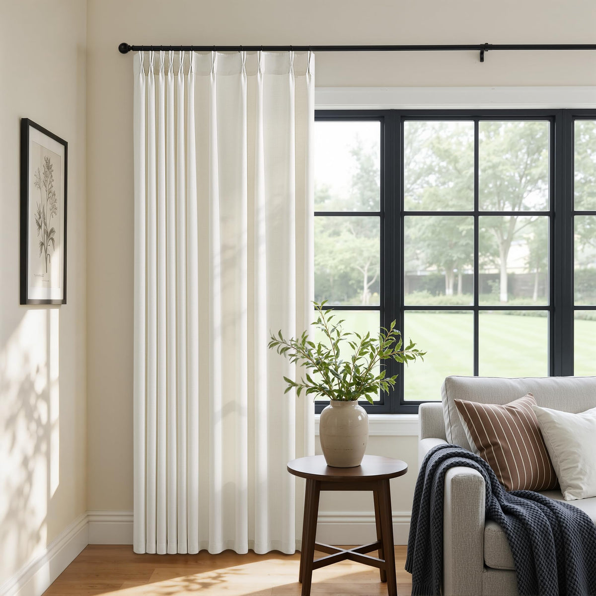 70 Inch Pinch Pleated Semi Sheer Curtains C794