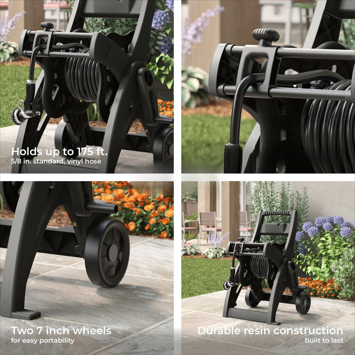 175-inch Wheeled Garden Hose Reel Cart A6613