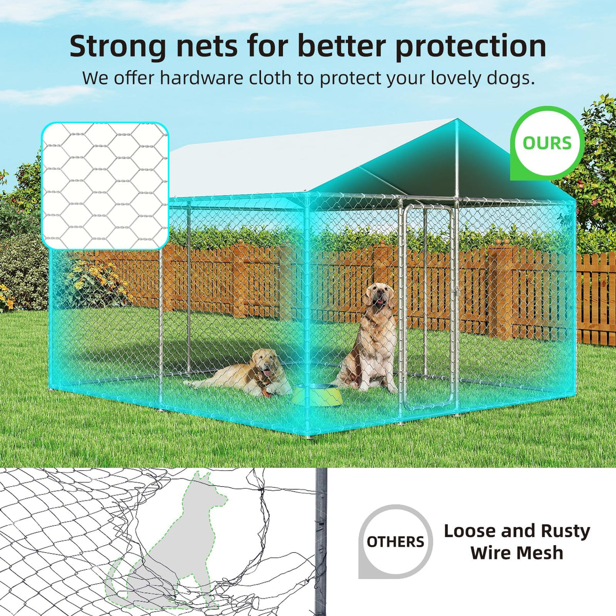 10x10 ft Heavy Duty Outdoor Dog Kennel B468