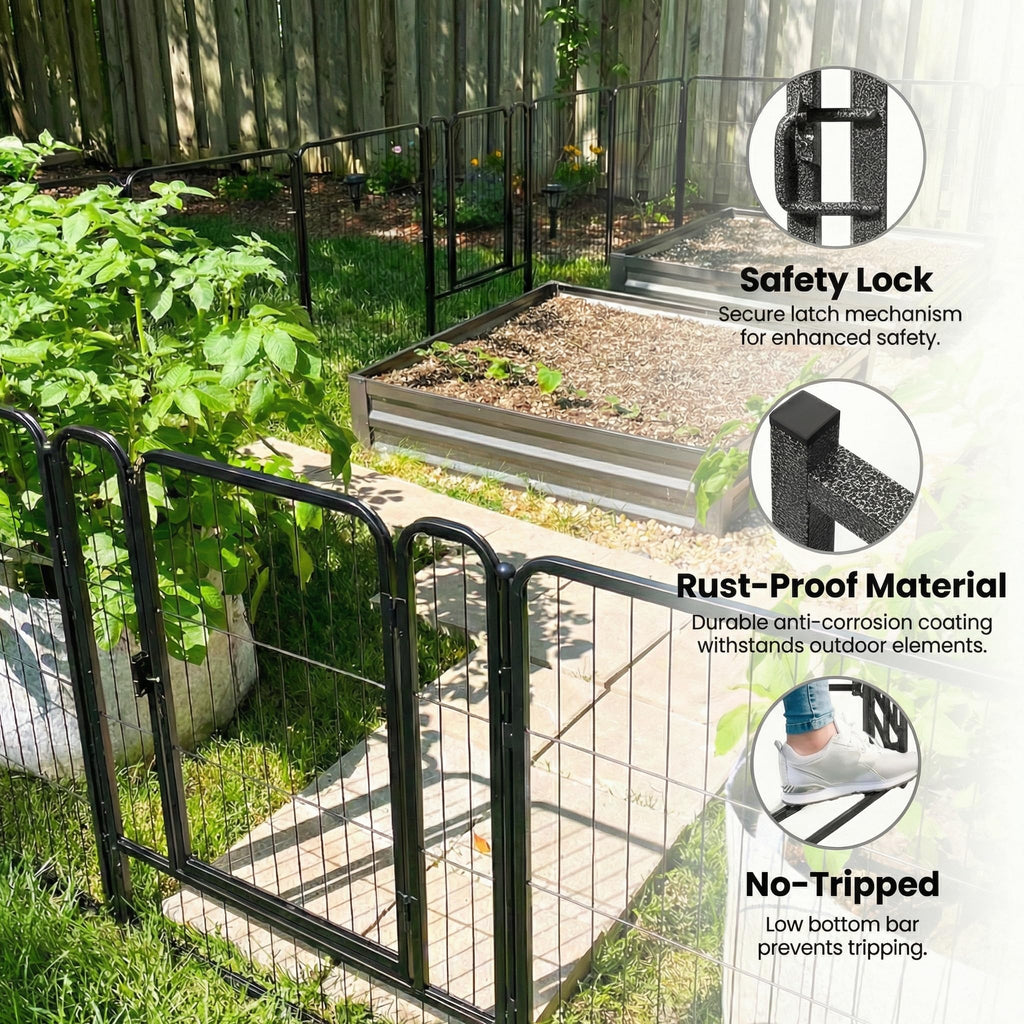 16 Panels 40'' Rustproof Metal Dog Playpen L582