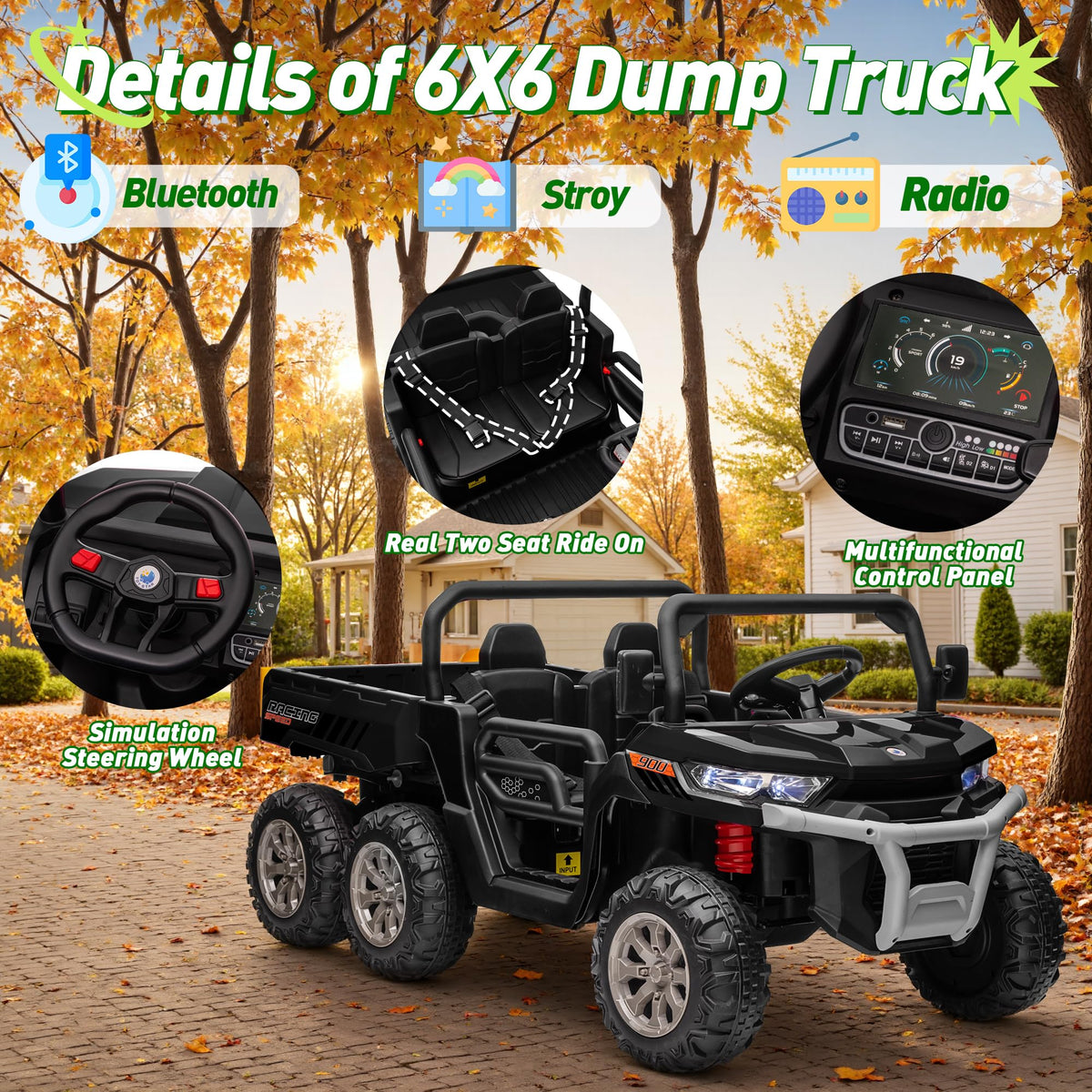 24V 2 Seater Ride on Dump Truck with Remote Control K63592